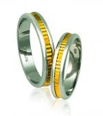 White gold & gold wedding rings 4.3mm (code A341)